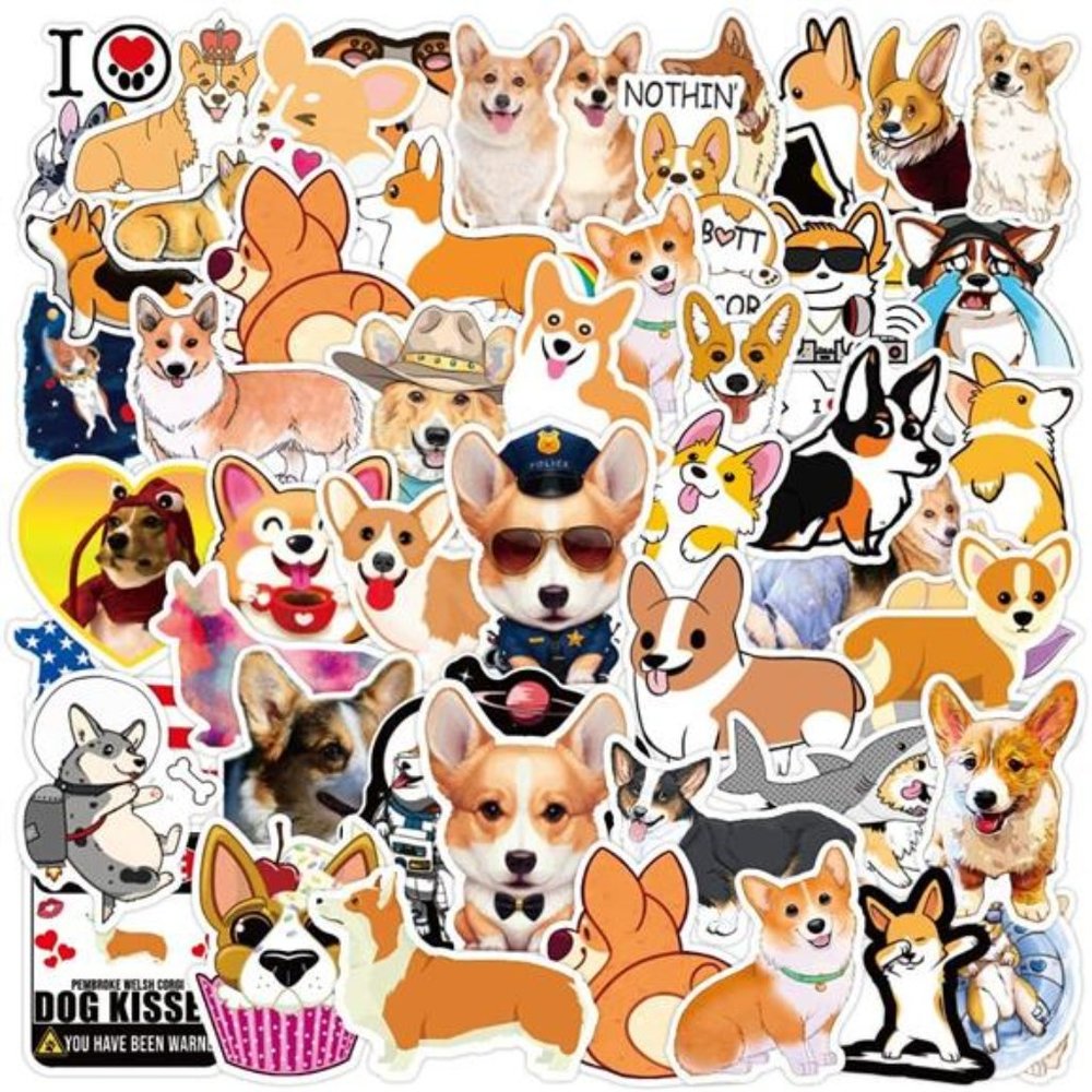 Dog Stickers for Water Bottles, Puppy Stickers 100PCS, Car Decals Cute Anime